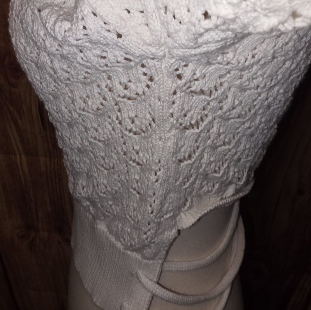 Lulus Always All Mine Croppes Sweater Size M Ivory - Picture 8 of 9